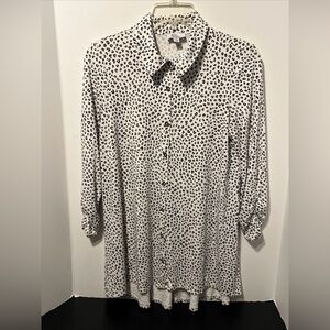 Kim Rogers Women’s Size S Button Up Blouse  Animal print 3/4 Sleeve